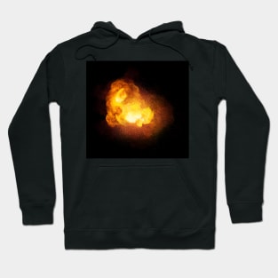 Fiery bomb explosion, orange color with sparks and smoke Hoodie